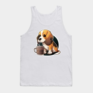 cute beagle coffee lover Tank Top